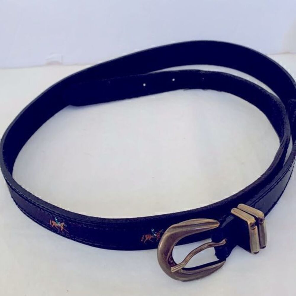 GORGEOUS Gently Worn Unique Dark Purple Leather Belt from Austria.
